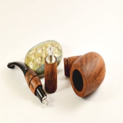 Hygrocool Classic Bent Smoking Pipe Greek Briar 9mm Filter Model 135B