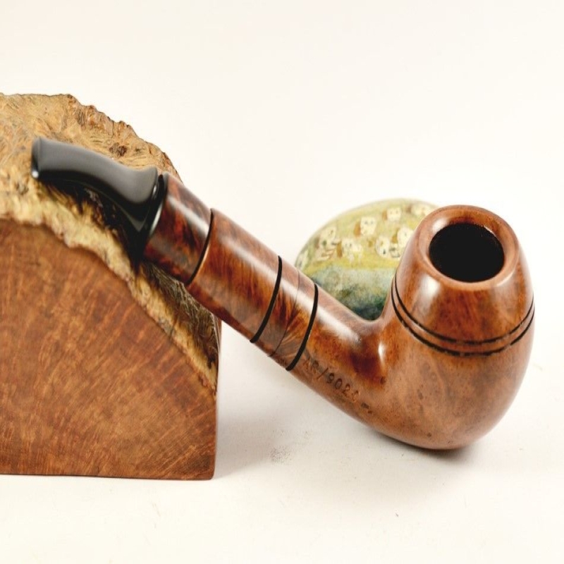 Hygrocool Rhodesian Smoking Pipe Greek Briar 9mm Filter Model 902C