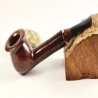 Hygrocool Bent Billiard Smoking Pipe Greek Briar 9mm Filter Model 911C