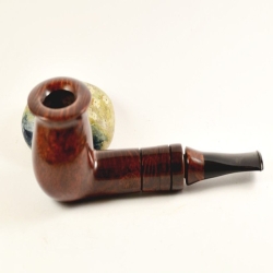 Hygrocool Bent Billiard Smoking Pipe Greek Briar 9mm Filter Model 911C