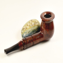 Hygrocool Bent Billiard Smoking Pipe Greek Briar 9mm Filter Model 911C