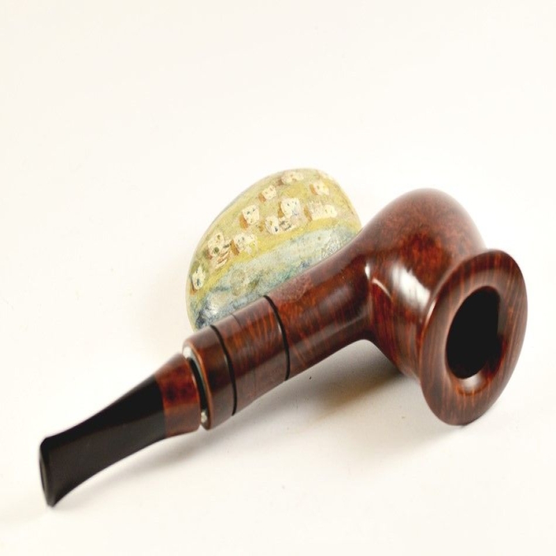 Hygrocool Bent Billiard Smoking Pipe Greek Briar 9mm Filter Model 911C