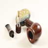 Hygrocool Bent Billiard Smoking Pipe Greek Briar 9mm Filter Model 911C