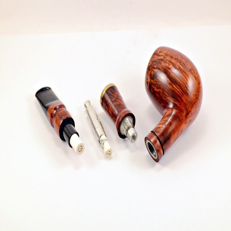 Hygrocool Smoking Pipe Greek Briar 9mm Filter Billiard Model 613C