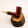 Pot Smoking Pipe Greek Briar 9mm Filter Alexander Amber Silver