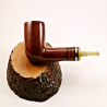Pot Smoking Pipe Greek Briar 9mm Filter Alexander Amber Silver