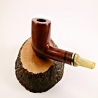 Pot Smoking Pipe Greek Briar 9mm Filter Alexander Amber Silver