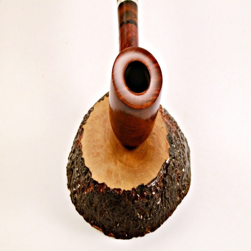 Pot Smoking Pipe Greek Briar 9mm Filter Alexander Amber Silver