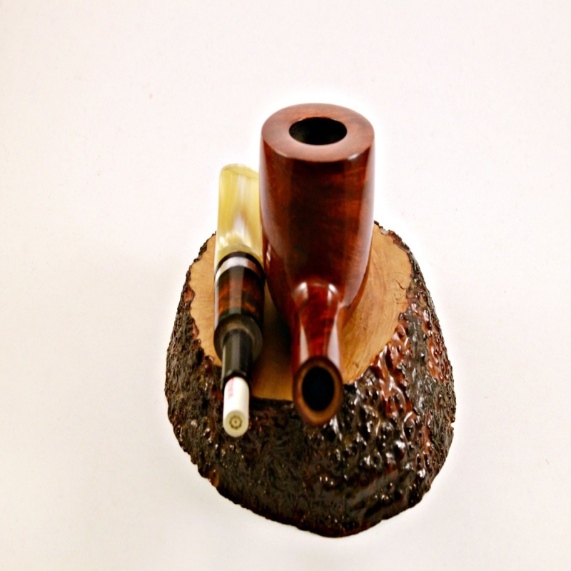 Pot Smoking Pipe Greek Briar 9mm Filter Alexander Amber Silver