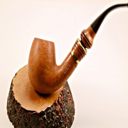 Hygrocool Bent Billiard Smoking Pipe Greek Briar 9mm Filter Model 915A