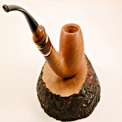 Hygrocool Bent Billiard Smoking Pipe Greek Briar 9mm Filter Model 915A
