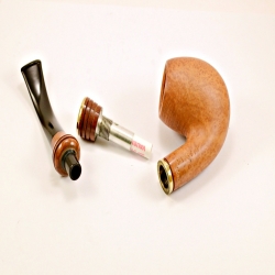 Hygrocool Bent Billiard Smoking Pipe Greek Briar 9mm Filter Model 915A