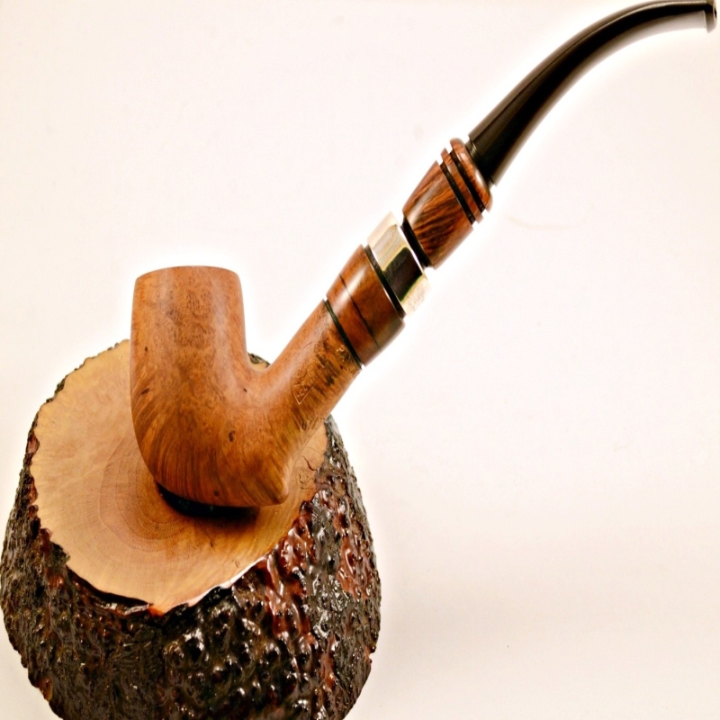 Hygrocool Bent Billiard Smoking Pipe Greek Briar 9mm Filter Model 925B