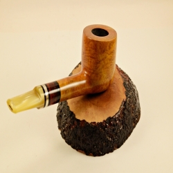 Pot Smoking Pipe Greek Briar 9mm Filter Alexander Amber Silver