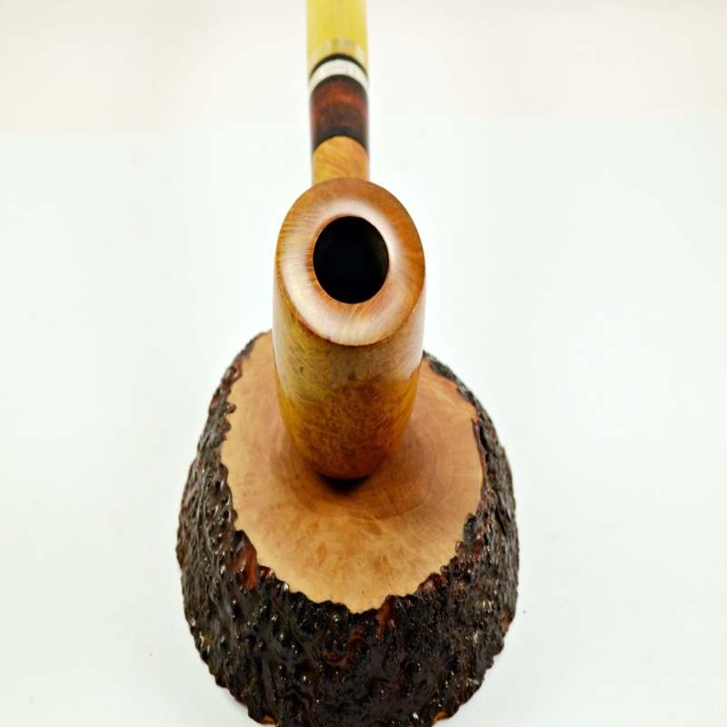 Pot Smoking Pipe Greek Briar 9mm Filter Alexander Amber Silver