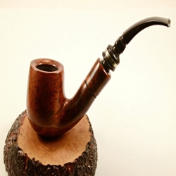 Hygrocool Bent Billiard Smoking Pipe Greek Briar 9mm Filter Model 924C