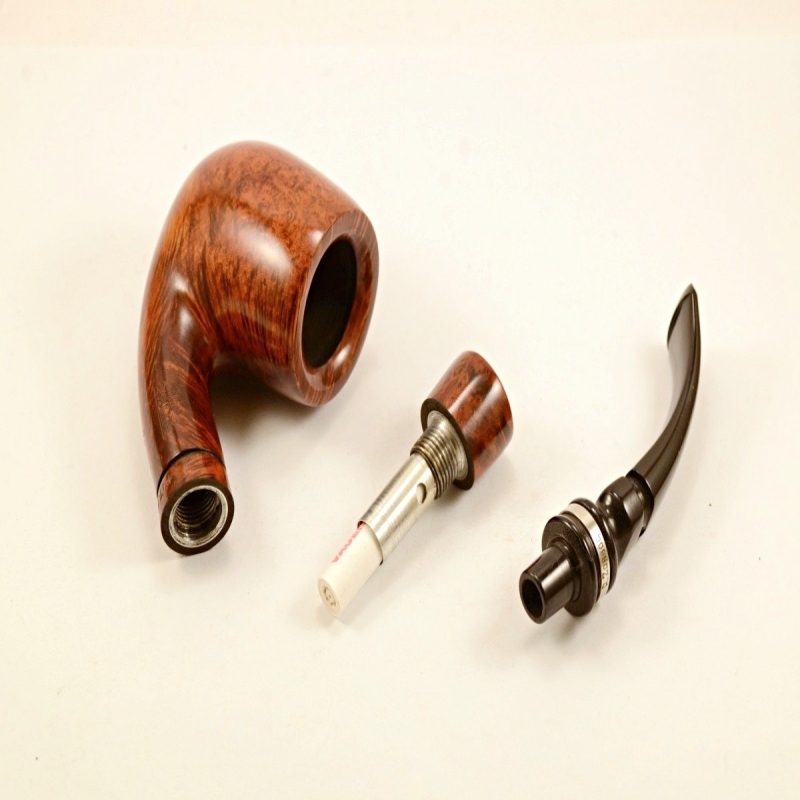 Hygrocool Bent Billiard Smoking Pipe Greek Briar 9mm Filter Model 924C