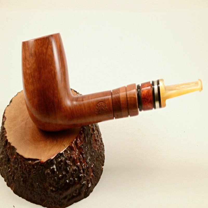Hygrocool Amber Billiard  Smoking Pipe Greek Briar 9mm Filter Model 921A