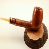 Hygrocool Amber Billiard  Smoking Pipe Greek Briar 9mm Filter Model 921A