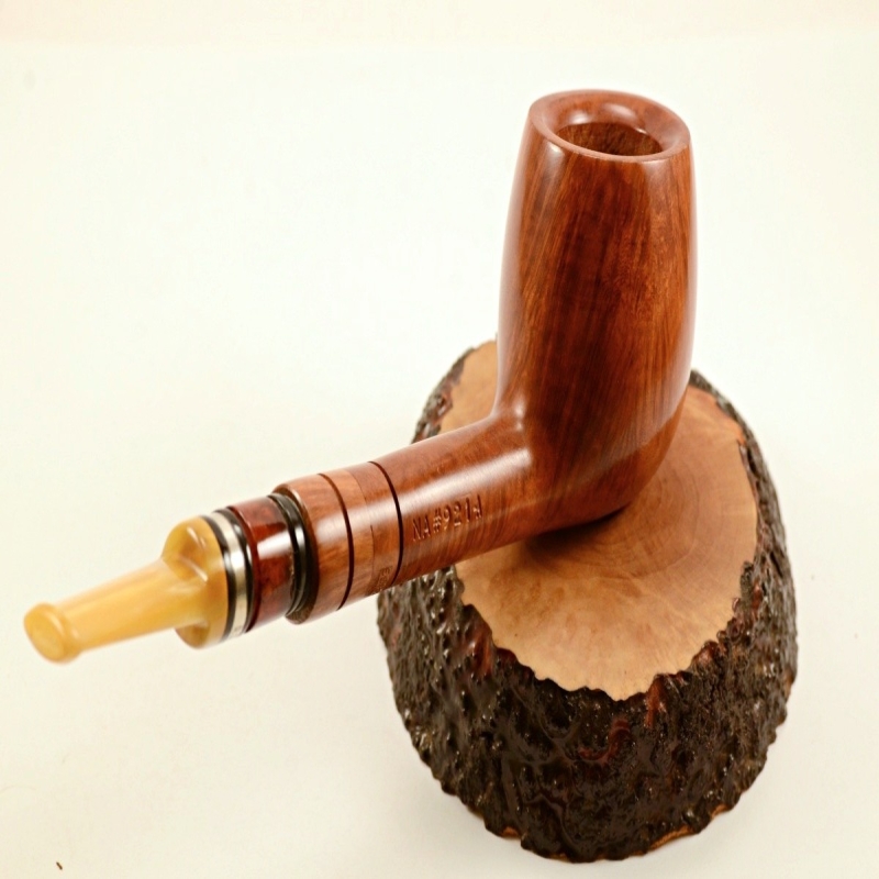 Hygrocool Amber Billiard  Smoking Pipe Greek Briar 9mm Filter Model 921A