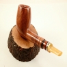 Hygrocool Amber Billiard  Smoking Pipe Greek Briar 9mm Filter Model 921A