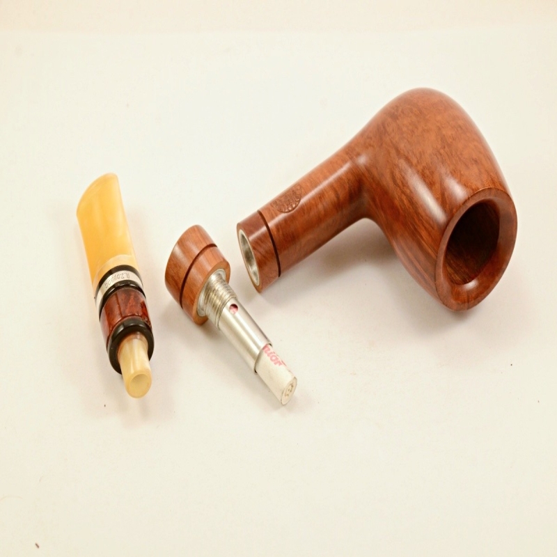 Hygrocool Amber Billiard  Smoking Pipe Greek Briar 9mm Filter Model 921A