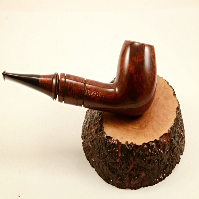 Hygrocool Bent Billiard Smoking Pipe Greek Briar 9mm Filter Model 910C