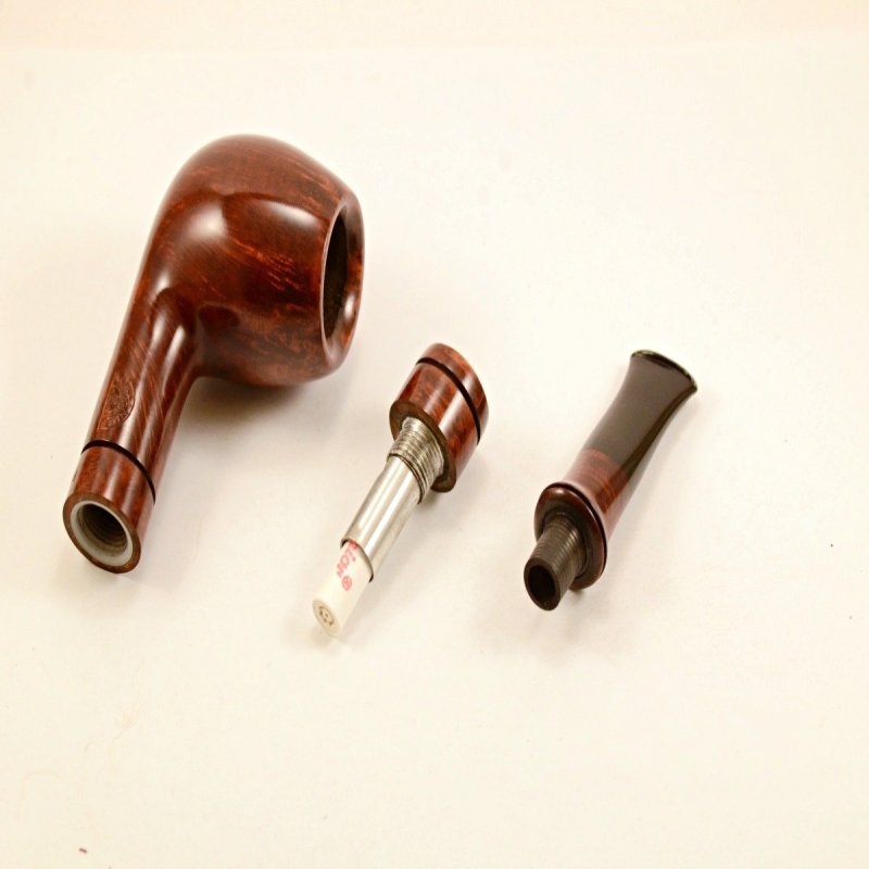 Hygrocool Bent Billiard Smoking Pipe Greek Briar 9mm Filter Model 910C