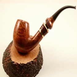 Hygrocool Bent Billiard Smoking Pipe Greek Briar 9mm Filter Model 915B