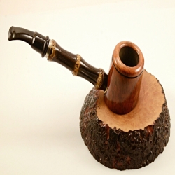 Poker Semi Bent Bamboo 9mm Filter Greek Briar Smoking Pipe Alexander