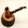 Poker Semi Bent Bamboo 9mm Filter Greek Briar Smoking Pipe Alexander