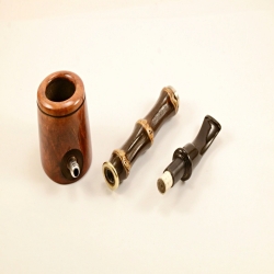 Poker Semi Bent Bamboo 9mm Filter Greek Briar Smoking Pipe Alexander