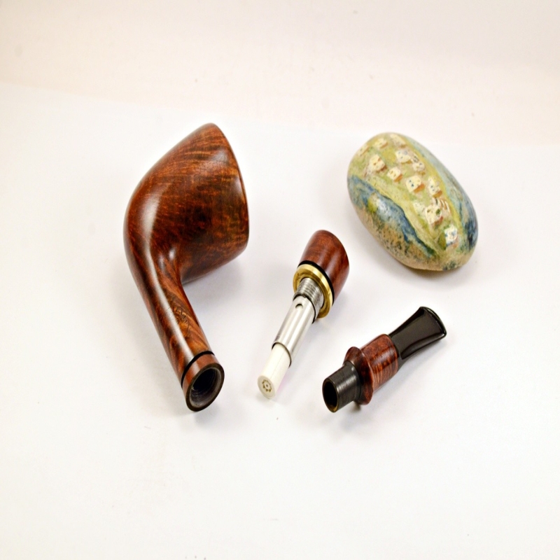 Hygrocool Poker Smoking Pipe Greek Briar 9mm Filter Model 936C