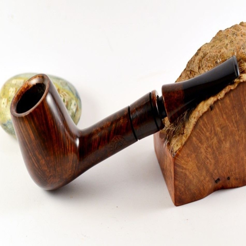 Hygrocool Bent Billiard Smoking Pipe Greek Briar 9mm Filter Model 909D