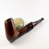 Hygrocool Bent Billiard Smoking Pipe Greek Briar 9mm Filter Model 909D