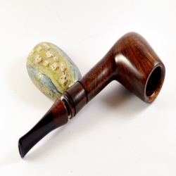 Hygrocool Bent Billiard Smoking Pipe Greek Briar 9mm Filter Model 909D