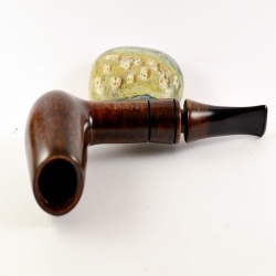 Hygrocool Bent Billiard Smoking Pipe Greek Briar 9mm Filter Model 909D