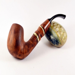 Hygrocool Bent Billiard Smoking Pipe Greek Briar 9mm Filter Model 906B