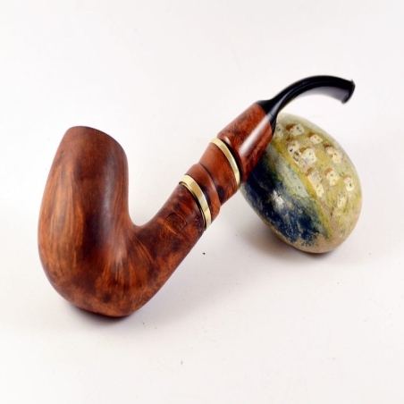 Hygrocool Bent Billiard Smoking Pipe Greek Briar 9mm Filter Model 906B