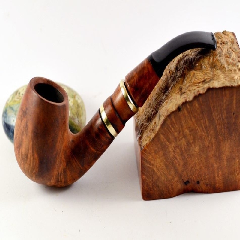 Hygrocool Bent Billiard Smoking Pipe Greek Briar 9mm Filter Model 906B