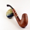 Hygrocool Bent Billiard Smoking Pipe Greek Briar 9mm Filter Model 906B