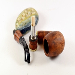 Hygrocool Bent Billiard Smoking Pipe Greek Briar 9mm Filter Model 906B