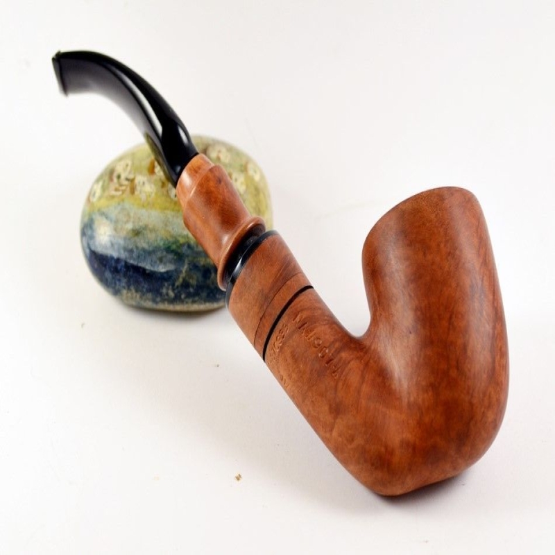 Hygrocool Bent Billiard Smoking Pipe Greek Briar 9mm Filter Model 902C
