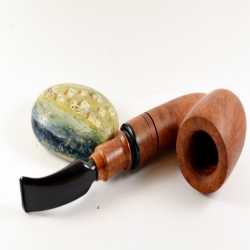 Hygrocool Bent Billiard Smoking Pipe Greek Briar 9mm Filter Model 902C