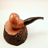 Egg  9mm Filter Semi Bent Smoking Pipe Greek Briar Alexander Model 97A