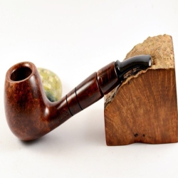 Hygrocool Smoking Pipe Greek Briar 9mm Filter Brandy Model 616C