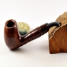 Hygrocool Smoking Pipe Greek Briar 9mm Filter Brandy Model 616C