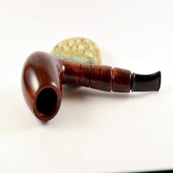 Hygrocool Smoking Pipe Greek Briar 9mm Filter Brandy Model 616C