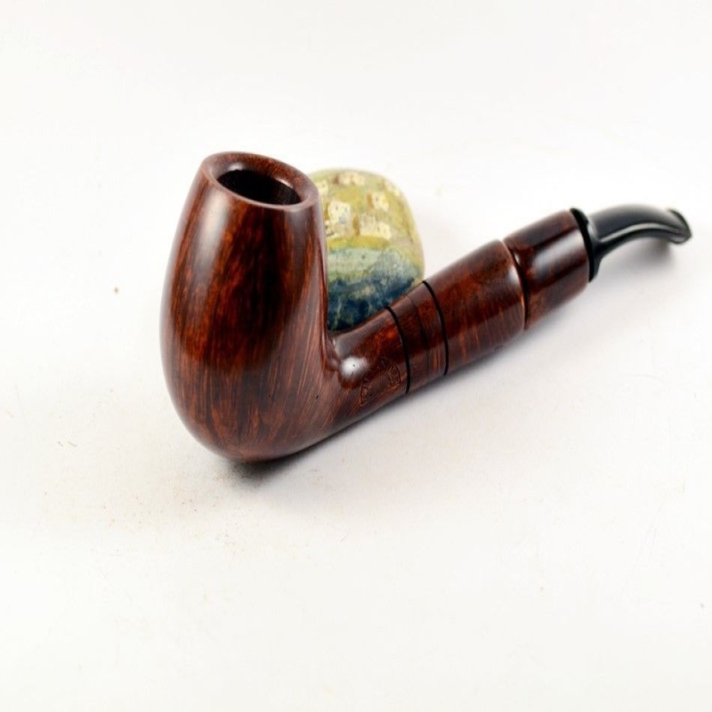 Hygrocool Smoking Pipe Greek Briar 9mm Filter Brandy Model 616C