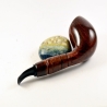 Hygrocool Smoking Pipe Greek Briar 9mm Filter Brandy Model 616C